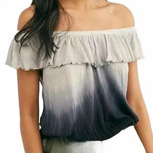 Free People Cora Lee Off Shoulder Ombré Top with Tie Die